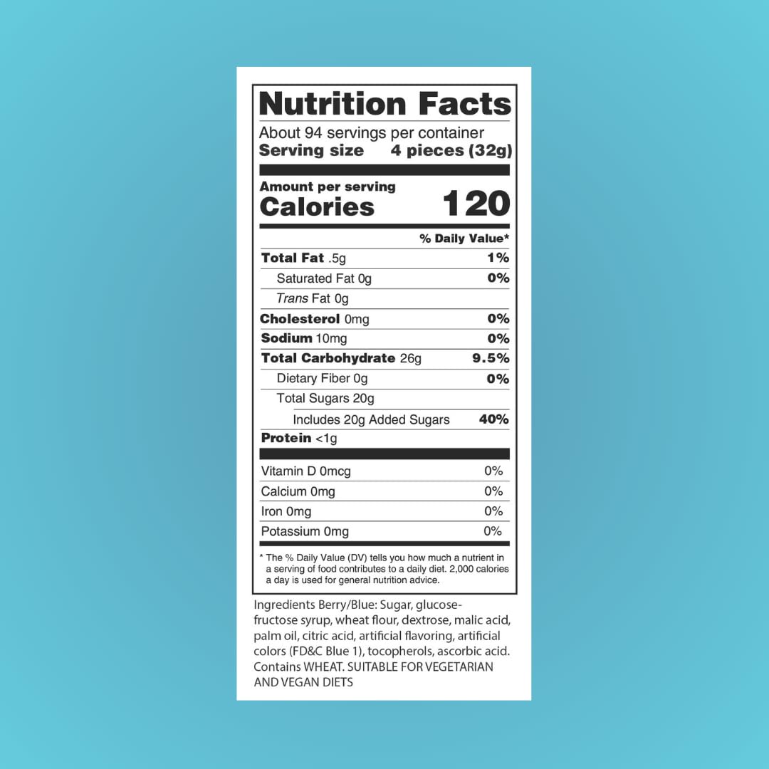 Sour Power Belts – Fruity Sour Candy: Green Apple, Berry Blue, Pink Lemonade, Strawberry, Watermelon, Quattro – 1 lb, 2.5 lb, 6.6 lb