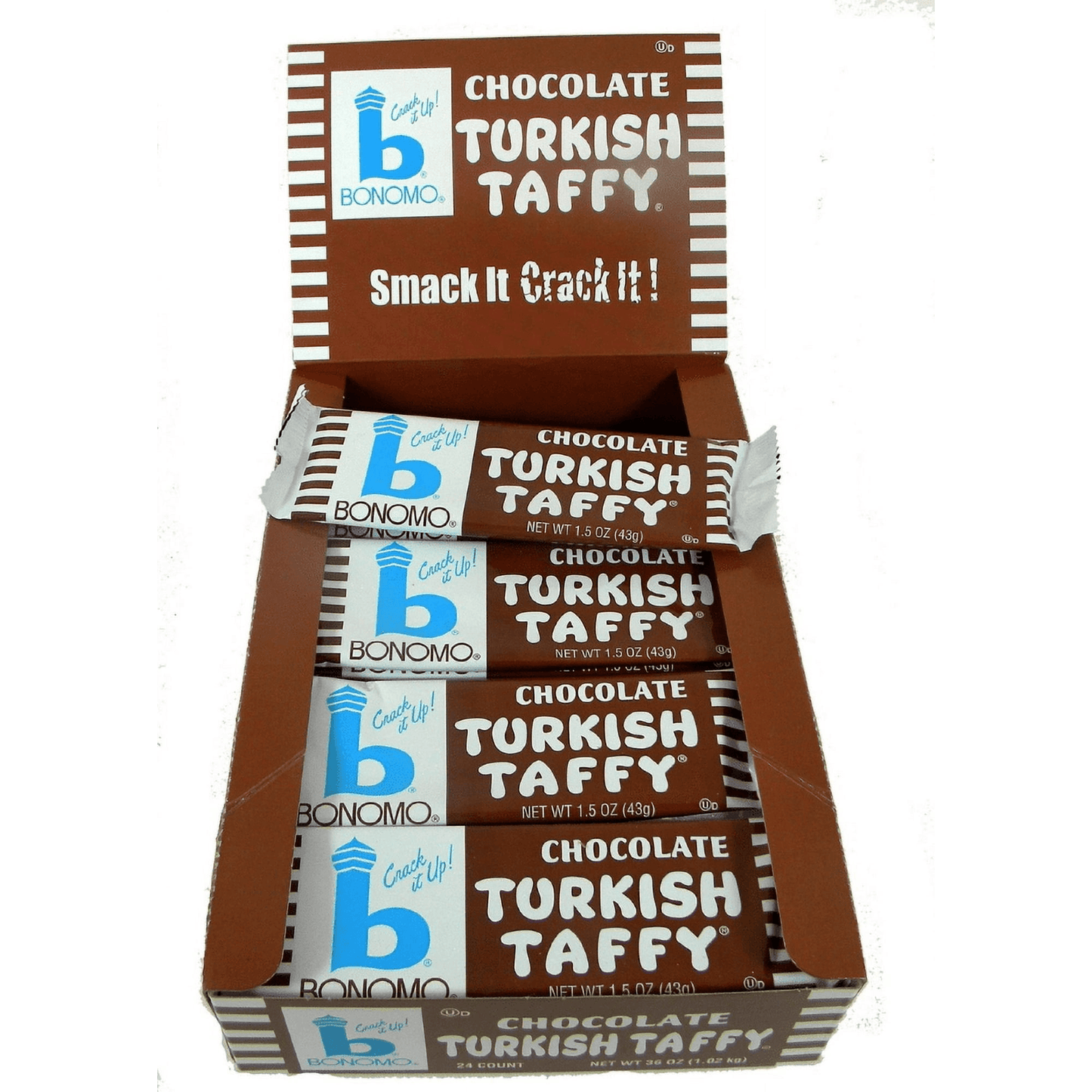 Bonomo Turkish Taffy Bars 1.5 oz – Nostalgic Chewy Candy in Vanilla, Chocolate, Strawberry & Banana, Single, Multi-Pack & 4-Pack Variety