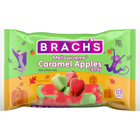 Brach's Mellowcreme Caramel Apples – Fall & Halloween Candy – 9 oz Bag (Approx. 32 Pieces)