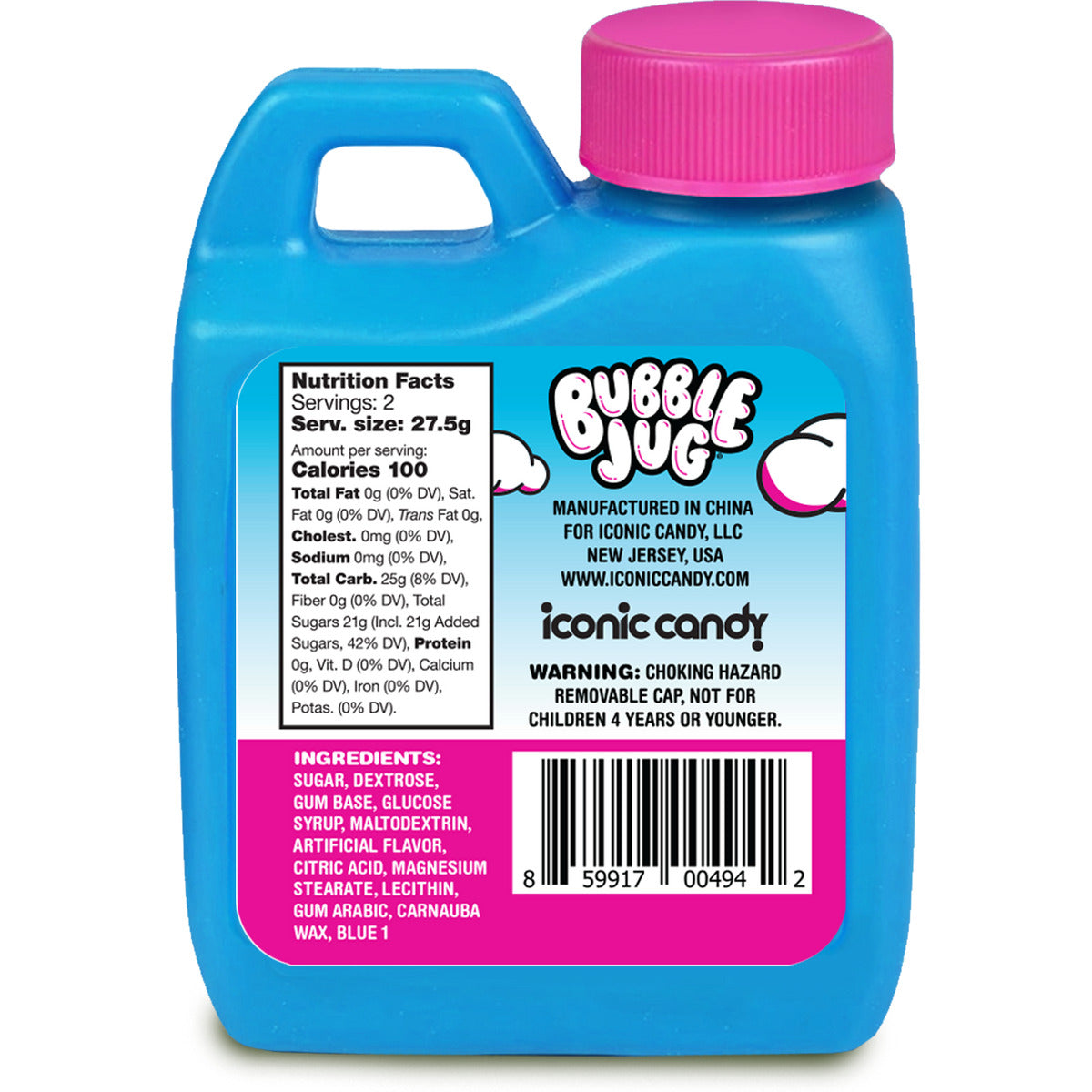 Bubble Jug 1.94 oz - Nostalgic Powdered Candy That Turns Into Chewy Bubble Gum | Available in 1, 3, 12 & 4-Pack Variety
