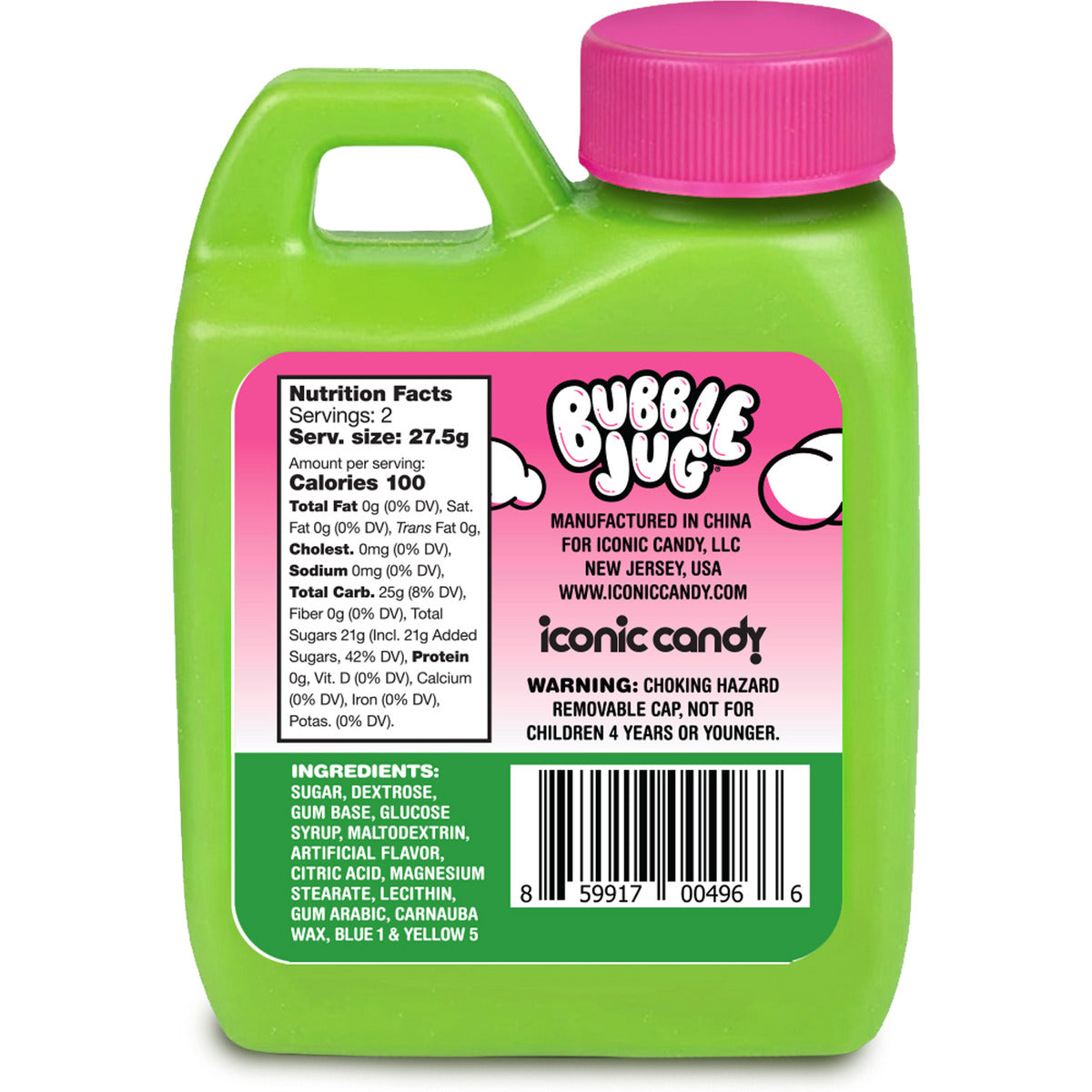 Bubble Jug 1.94 oz - Nostalgic Powdered Candy That Turns Into Chewy Bubble Gum | Available in 1, 3, 12 & 4-Pack Variety
