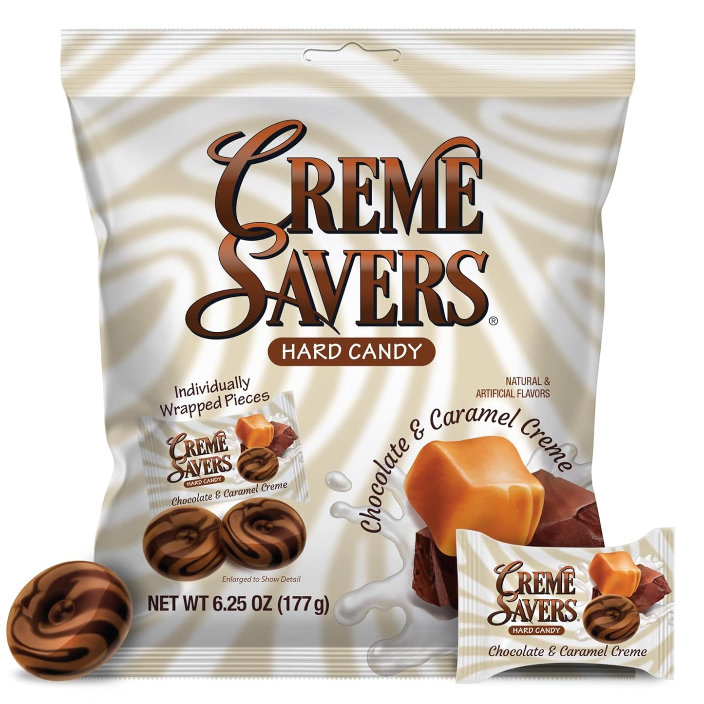 Creme Savers 6.25 oz Hard Candy – Strawberry, Orange, Chocolate-Caramel, Peaches & Raspberries | 1, 3, 12-Pack & 5 Pack Variety