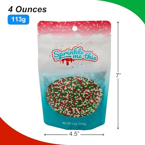 Sprinkle Me This – Christmas Edible Sprinkles Variety Collection – 4 oz – Dessert Toppings for Cookies, Cupcakes & Cakes