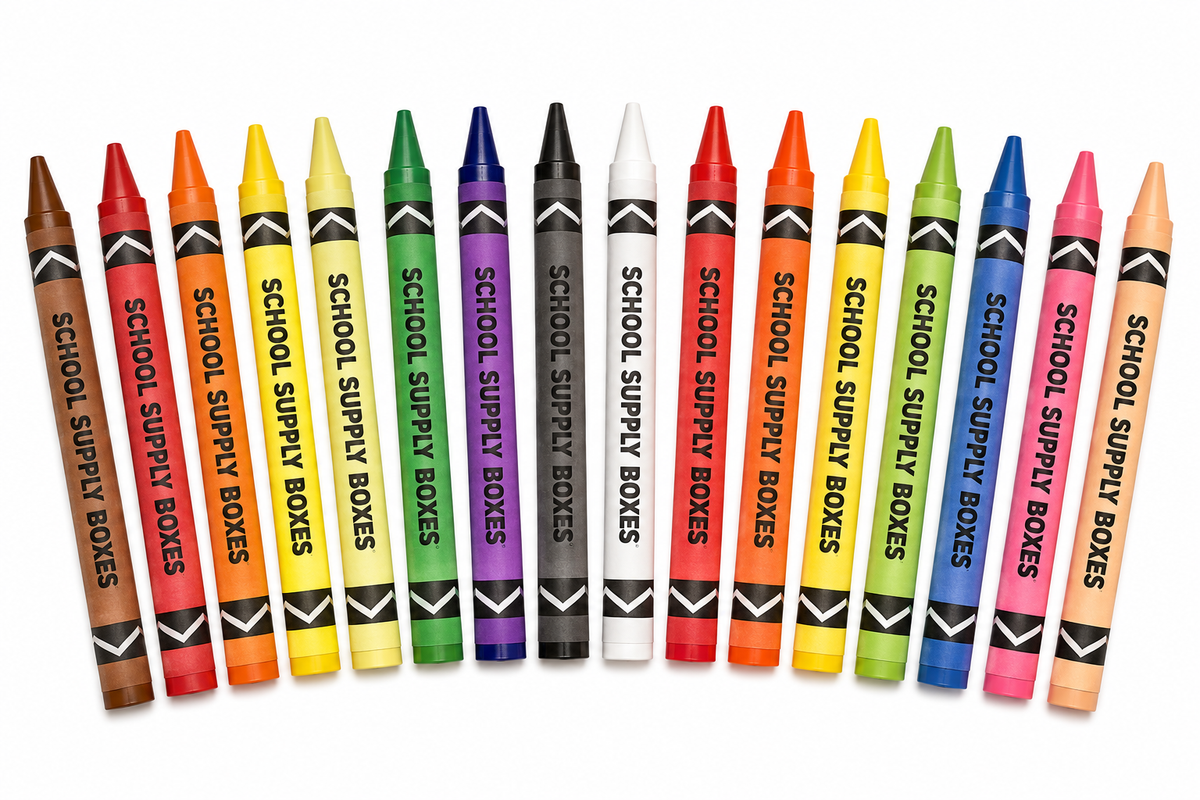 School Supply Boxes | (256 ct.) Crayons Classroom Supply Pack | 16 Colors & 16 Crayons per Color | Supplies for Teachers, Students & Classrooms | Available in 1 Pack, 3 Pack, & 6 Pack