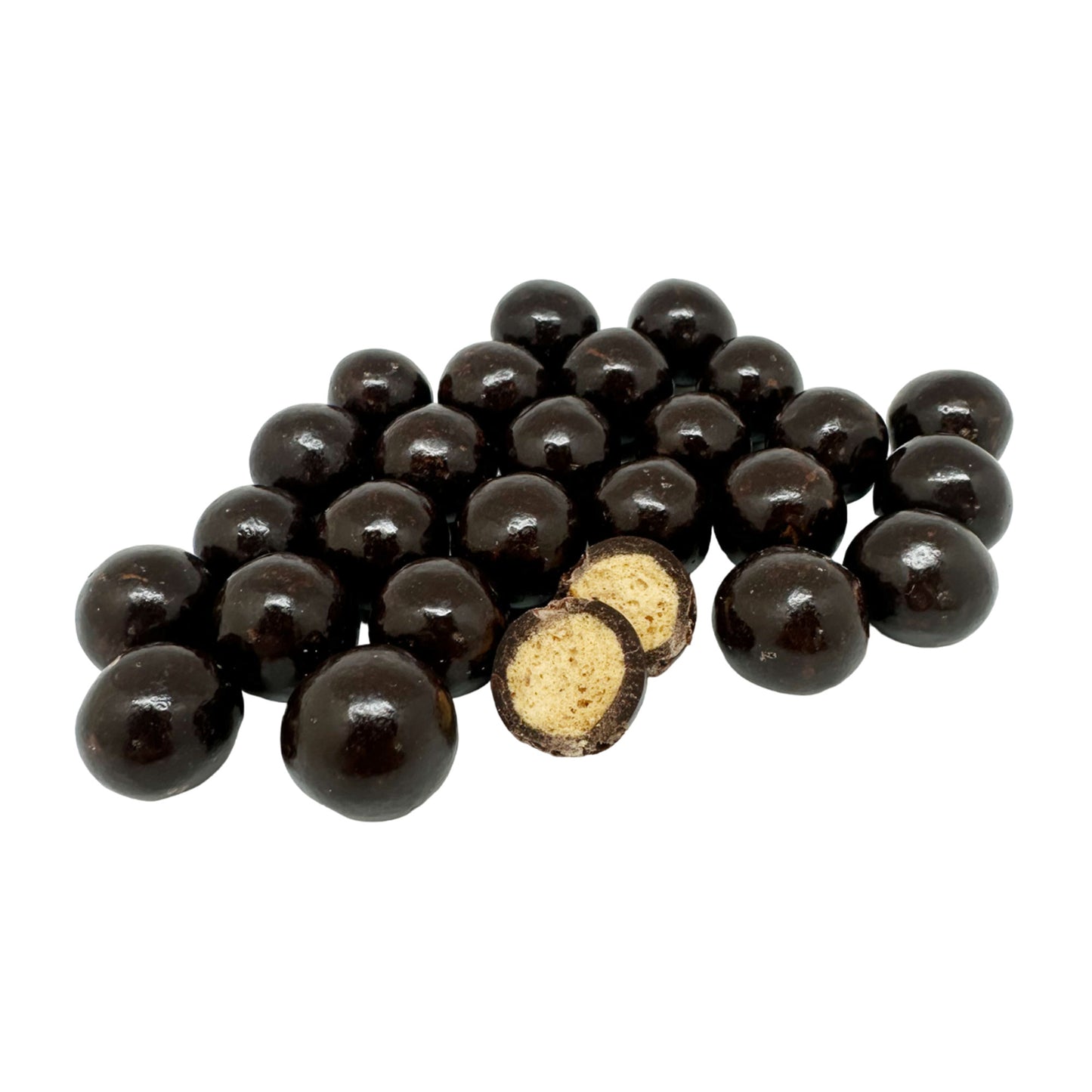 Dark Chocolate Malted Milk Balls – Crunchy Malt Center Coated in Rich Dark Chocolate – 1, 2, 3, 5 lb Resealable Bags