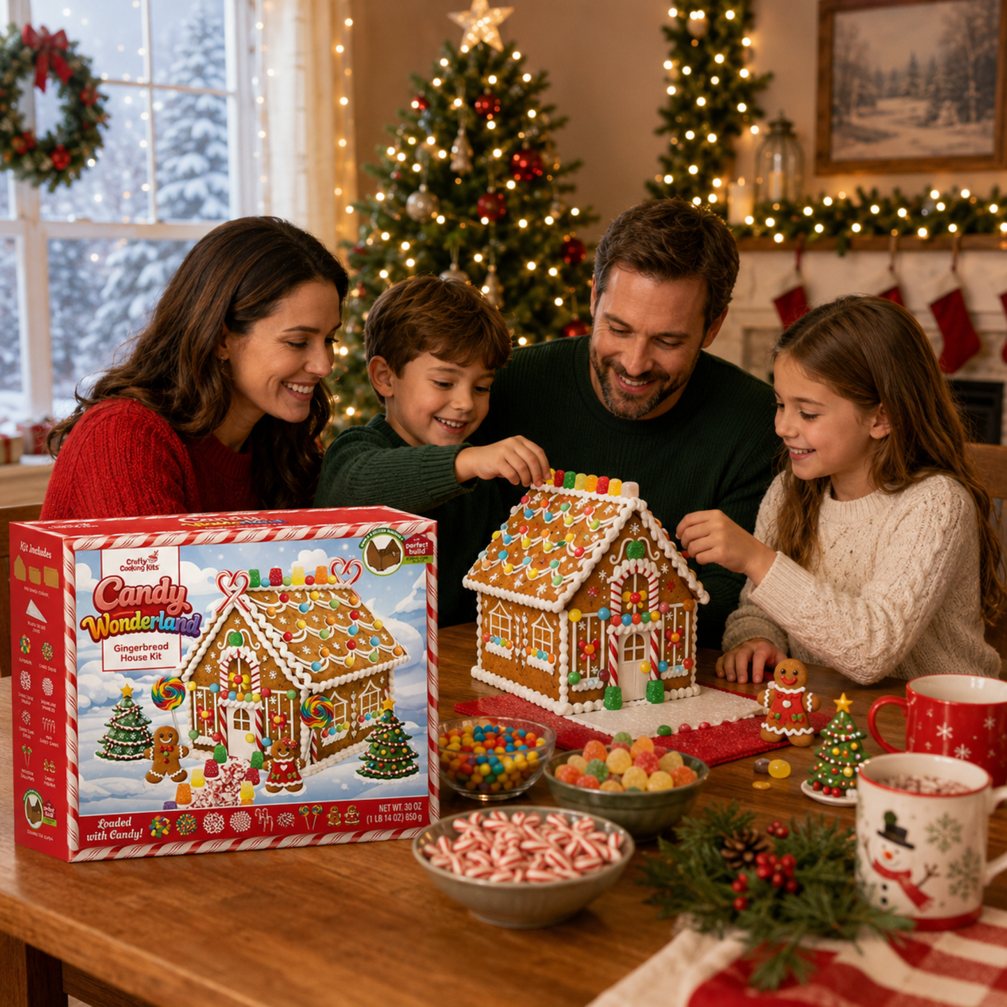 Treat Yourself! | Candy Wonderland Mini & Candy Wonderland Full Size Gingerbread House Baking Kits | Holiday Cookie Decorating | Includes Icing, Gumdrops, Lollipops & Candy Decorations