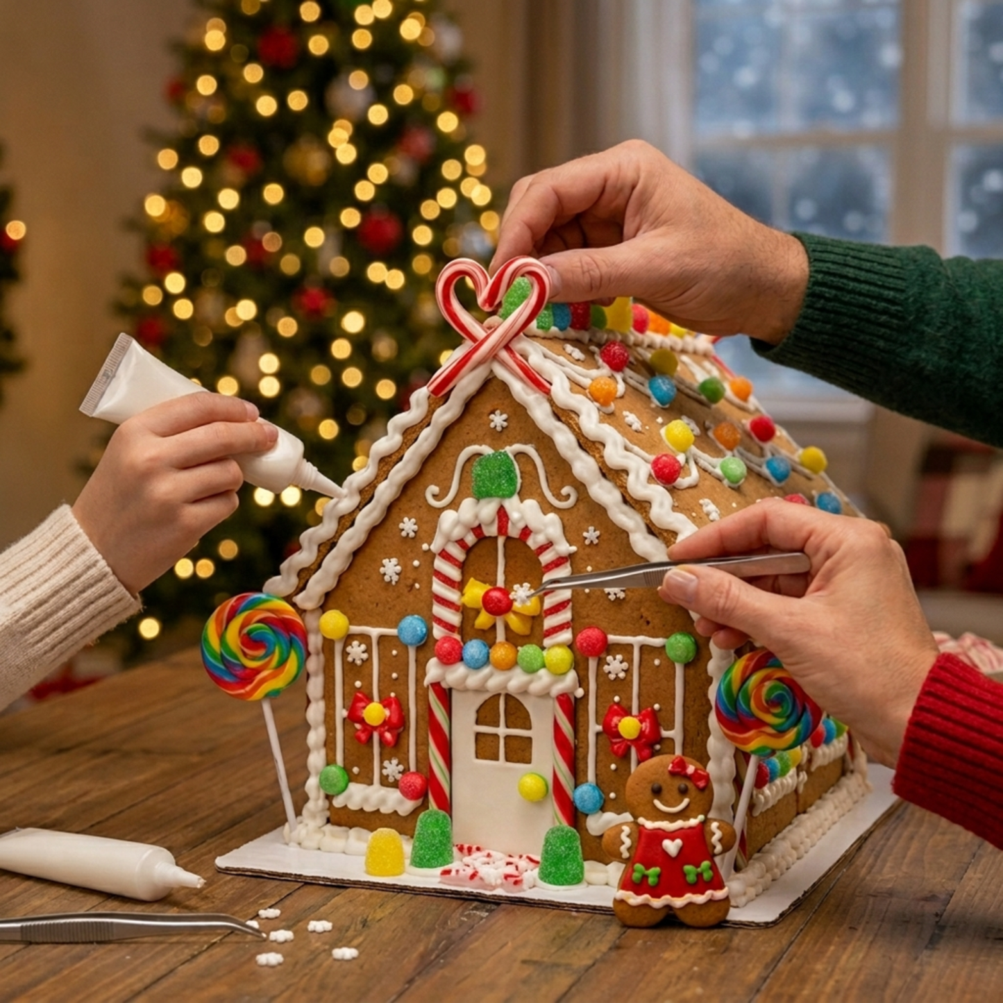 Treat Yourself! | Candy Wonderland Mini & Candy Wonderland Full Size Gingerbread House Baking Kits | Holiday Cookie Decorating | Includes Icing, Gumdrops, Lollipops & Candy Decorations