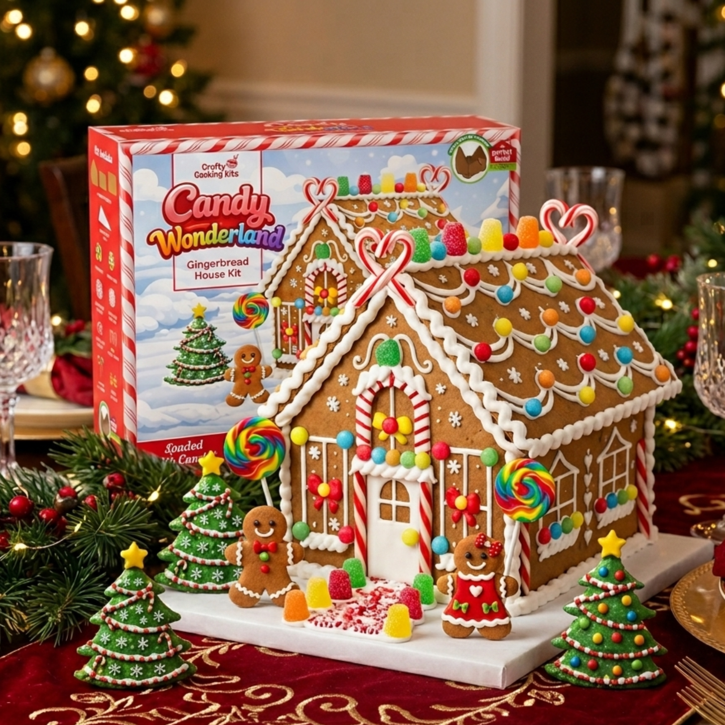 Treat Yourself! | Candy Wonderland Mini & Candy Wonderland Full Size Gingerbread House Baking Kits | Holiday Cookie Decorating | Includes Icing, Gumdrops, Lollipops & Candy Decorations