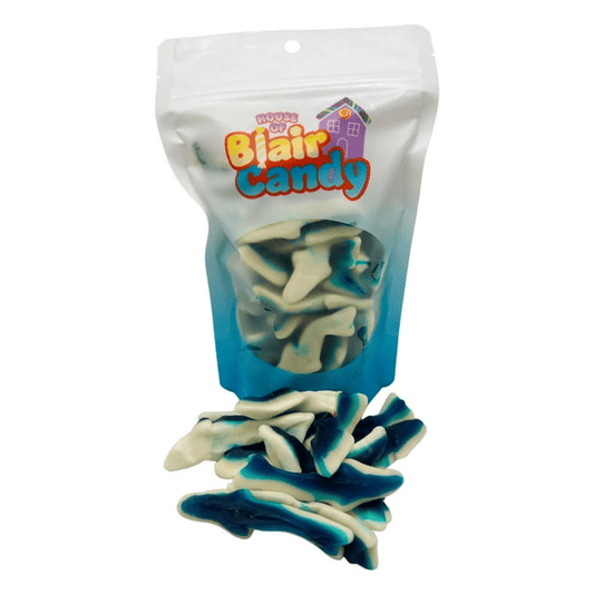 Gummy Sharks Candy – Soft Chewy Shark Gummies with Blue Raspberry Flavor, 1, 2, 3 & 5 lb Bags