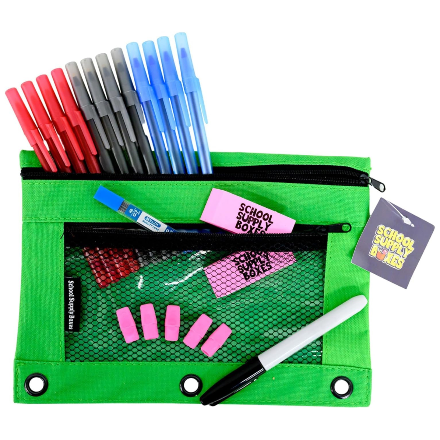 School Supply Boxes | Pre-Filled Pencil Bag Kits | School Supply Pouches for Elementary, Secondary, Math, High School & College