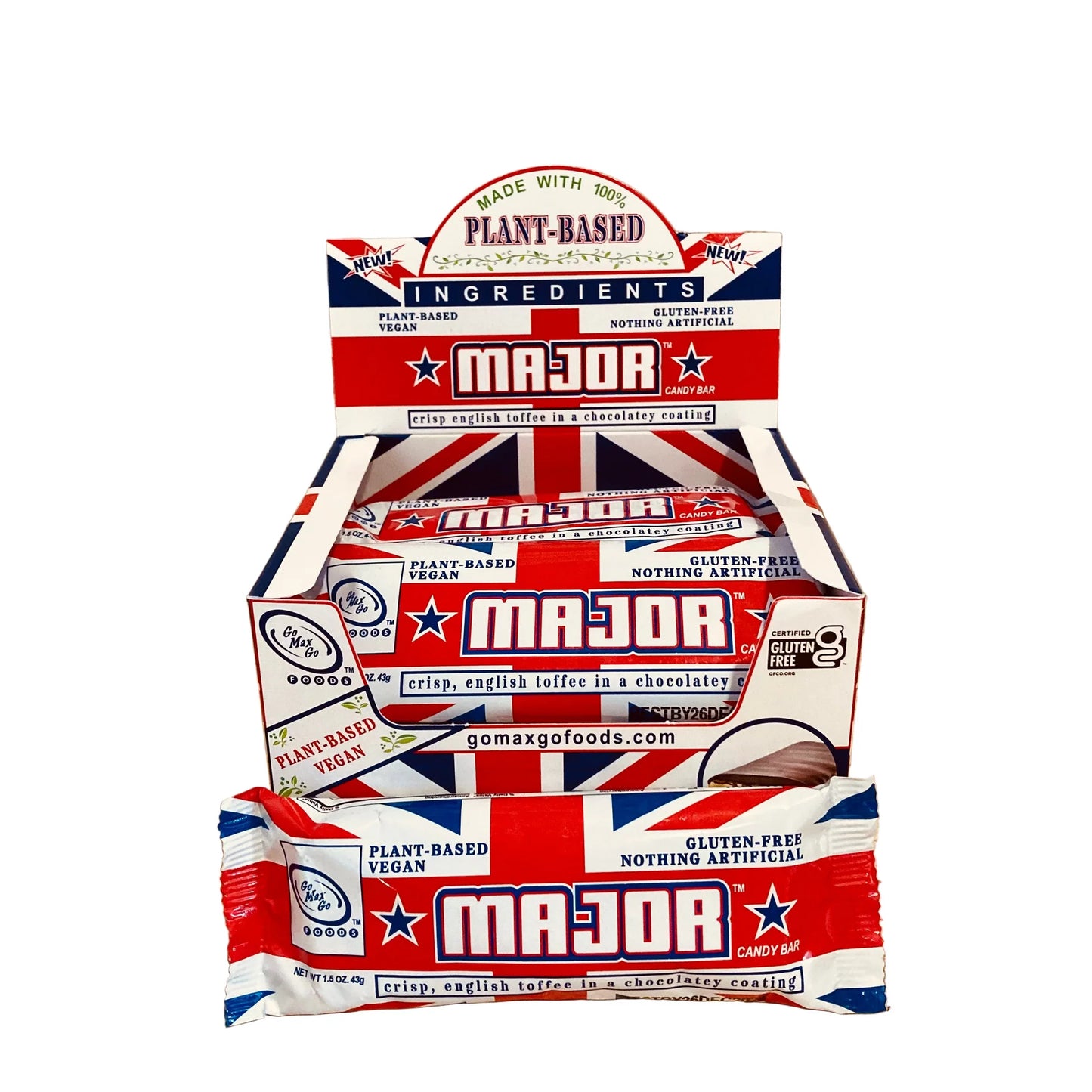 GoMaxGo Vegan Candy Bars – Dairy-Free Chocolate – 12 Count Single Flavor Packs or 5 Count Variety Pack (Jokerz, Major, Buccaneer, Twilight & 2fer)