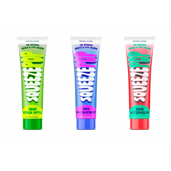 Iconic Candy – Best of ’90s Nostalgia Variety Pack – Squeeze Pops, Retro Sours, Ouch! Gum & Bubble Jug – 8-Piece Set