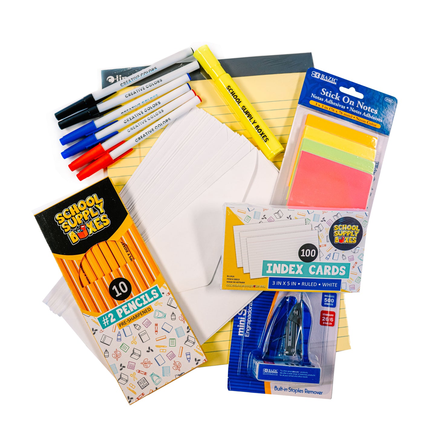 School Supply Boxes - Tax Time Essentials Office Kit – Basic Filing & Writing Supplies for Personal or Home Office Tax Prep