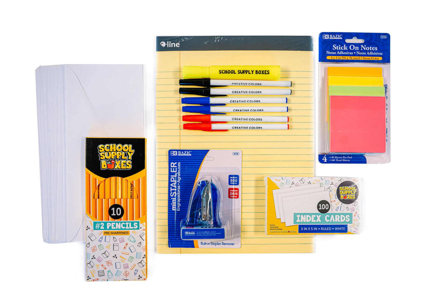 School Supply Boxes - Tax Time Essentials Office Kit – Basic Filing & Writing Supplies for Personal or Home Office Tax Prep