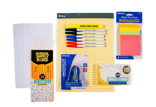 School Supply Boxes | Office Essentials Kit | Writing, Filing & Organization Supplies for Home, School, or Office