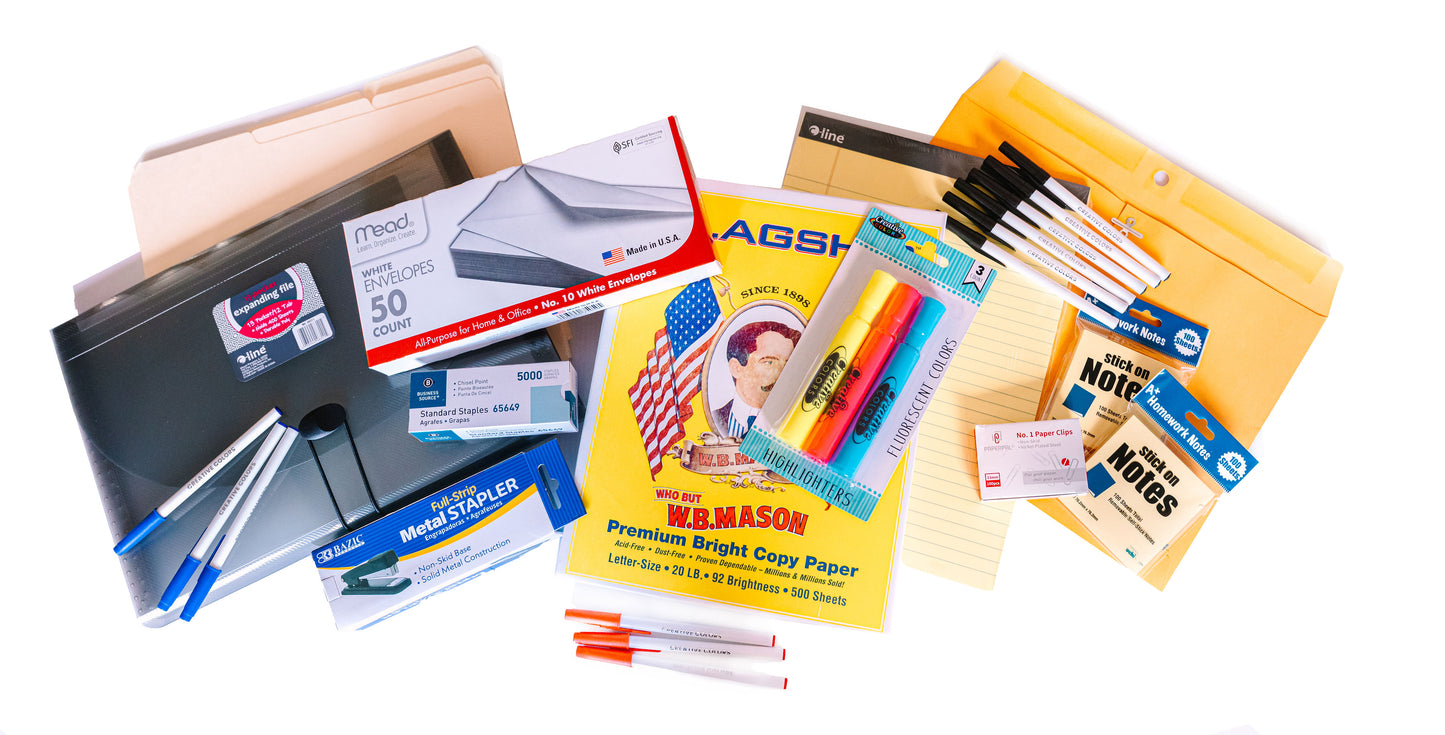 School Supply Boxes | Complete Office Kit | Filing, Mailing & Organization Supplies for Home Office & Small Business