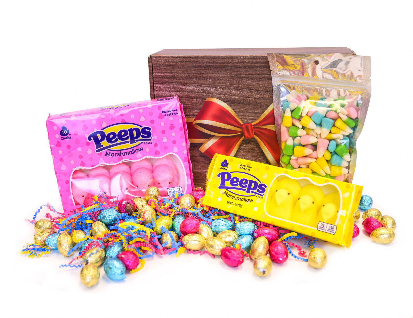 Gift Box Garden | Easter Candy & Chocolate Gift Box | Includes Marshmallow Chicks, Candy Corn & Foil Wrapped Chocolate Eggs | Festive Bunny Basket Treat Assortment