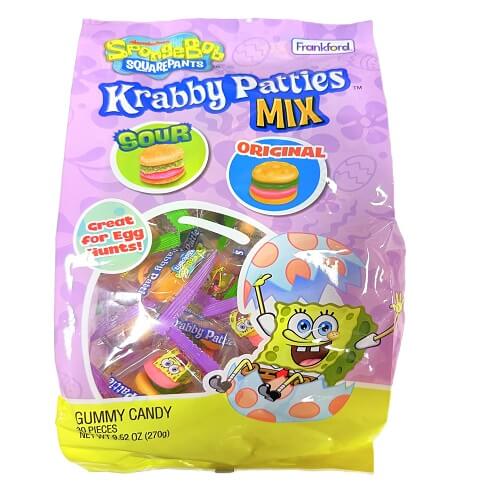 Krabby Patties Easter Mix (9.52 oz) | 30 Piece Assorted Gummy Burger Candy | Fruity Chewy Candy for Easter Baskets, Parties & Candy Bowls