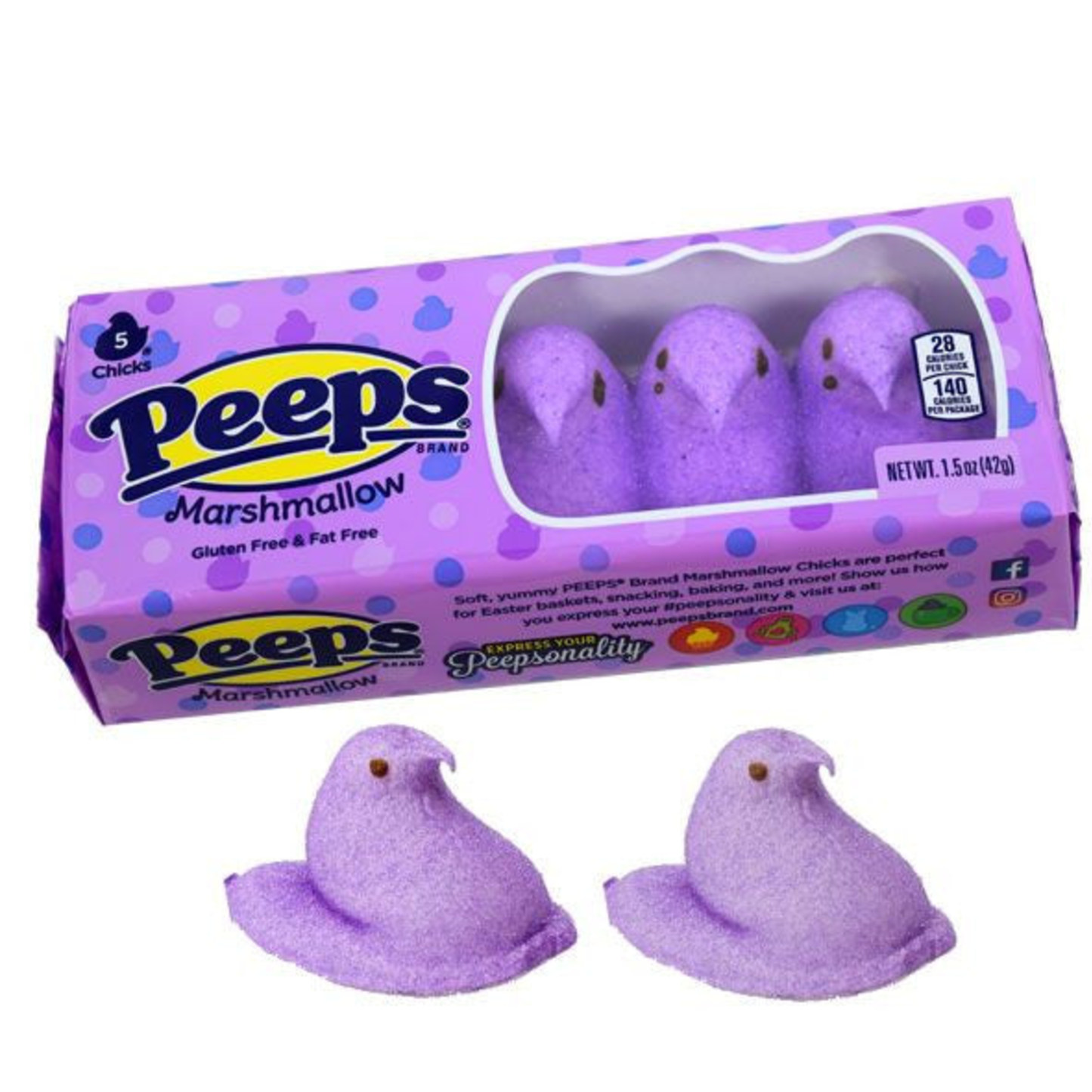 Peeps Marshmallow Chicks & Bunnies – Soft Easter Candy – Pink, Lavender, Yellow & Blue – 5, 8, 10 Count & Variety Pack
