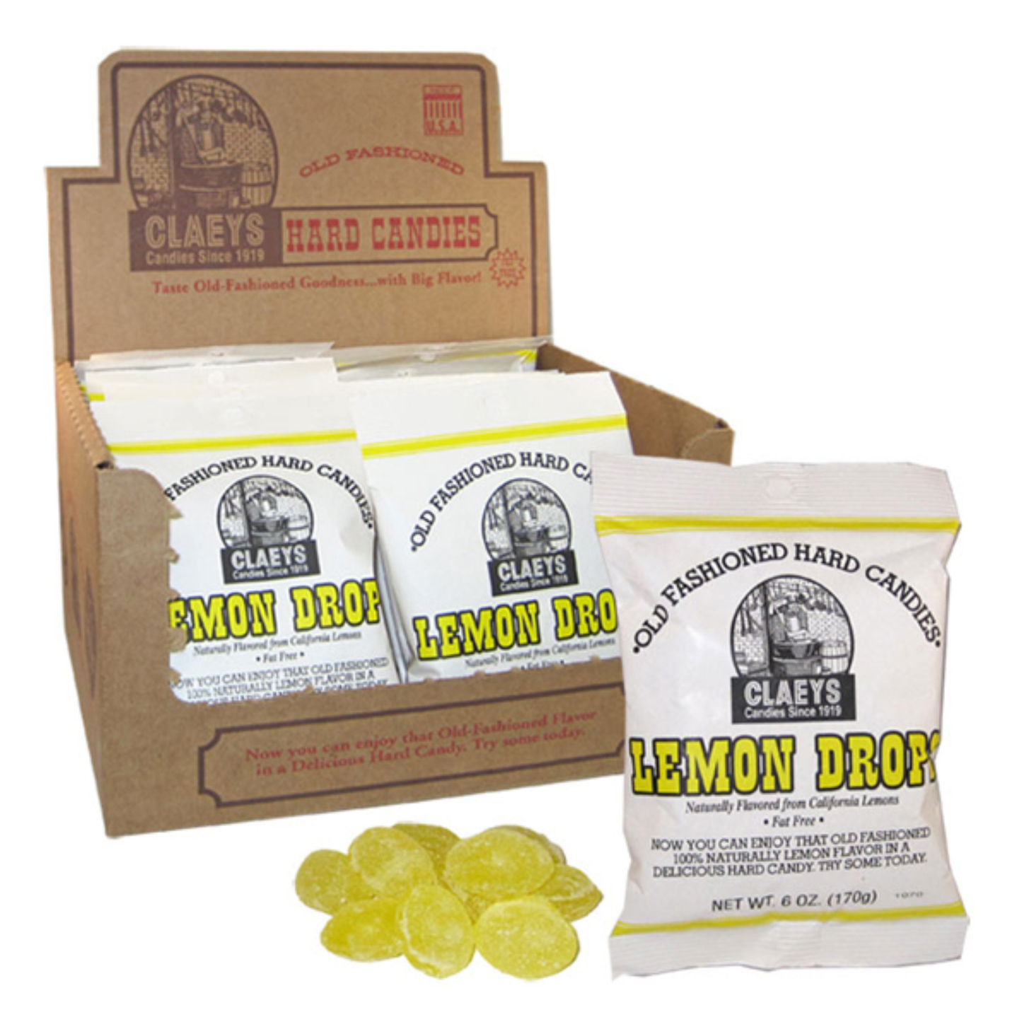 Claeys Old Fashioned Hard Candies – 6 oz Bag – Multiple Flavors Available – 1, 3, or 12 Pack