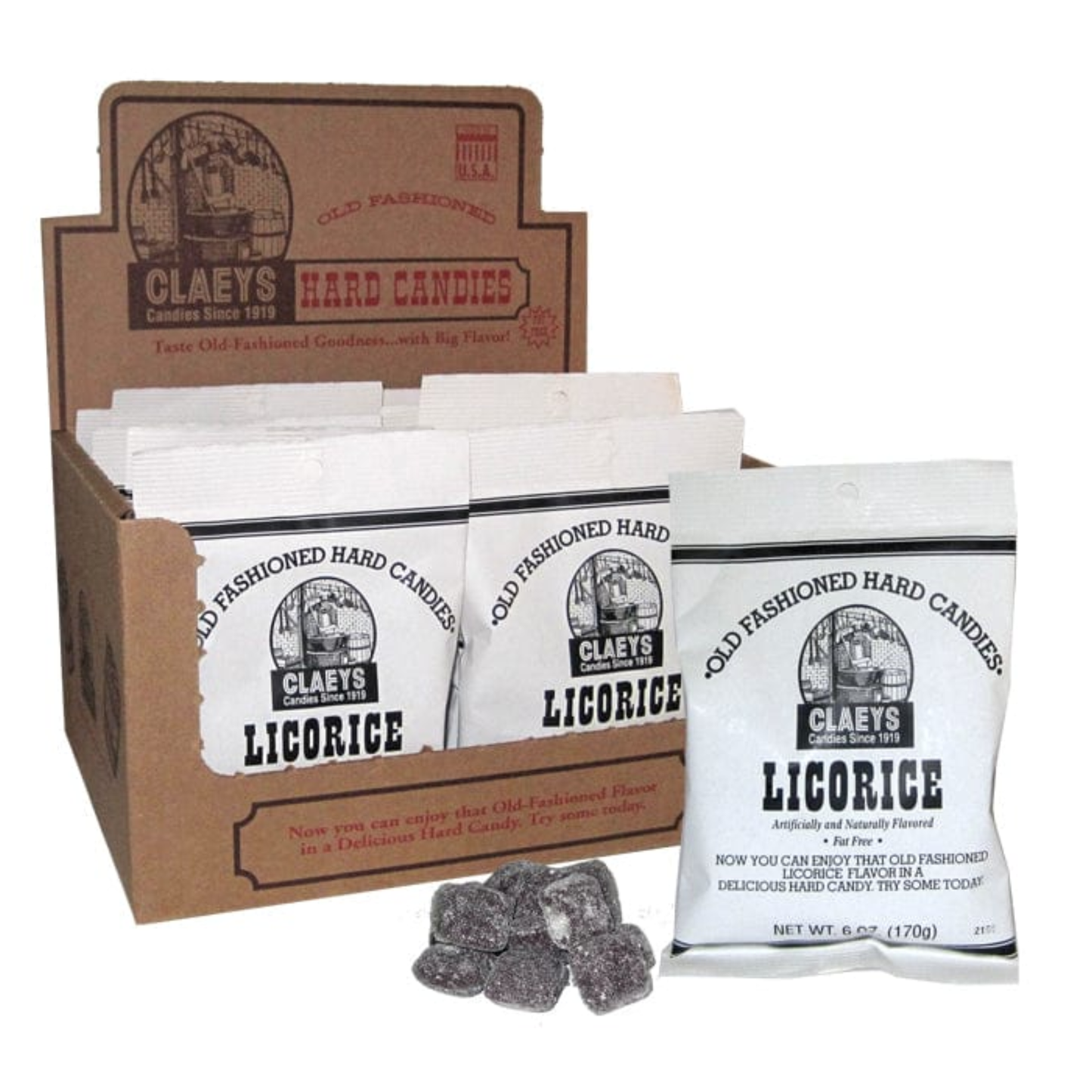 Claeys Old Fashioned Hard Candies – 6 oz Bag – Multiple Flavors Available – 1, 3, or 12 Pack