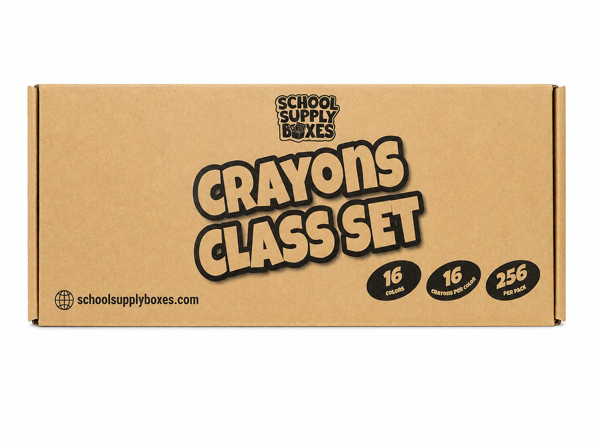 School Supply Boxes | (256 ct.) Crayons Classroom Supply Pack | 16 Colors & 16 Crayons per Color | Supplies for Teachers, Students & Classrooms | Available in 1 Pack, 3 Pack, & 6 Pack