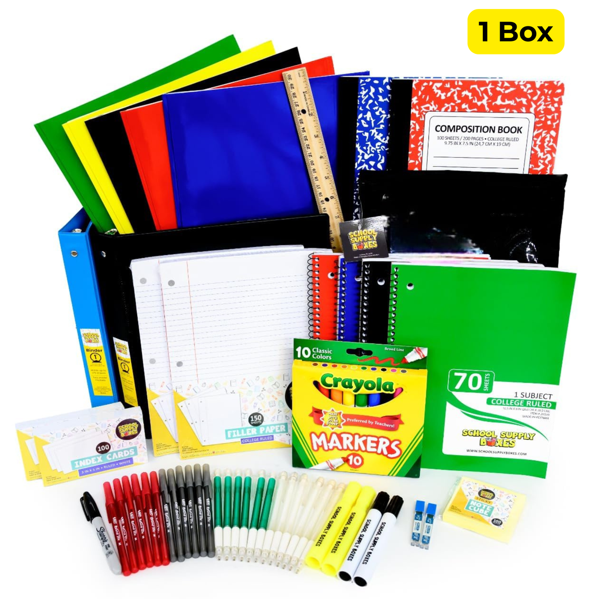School Supply Boxes | High School Bundle | Essential School Supply Kit | Box (1), Case (2), Pallet (112)