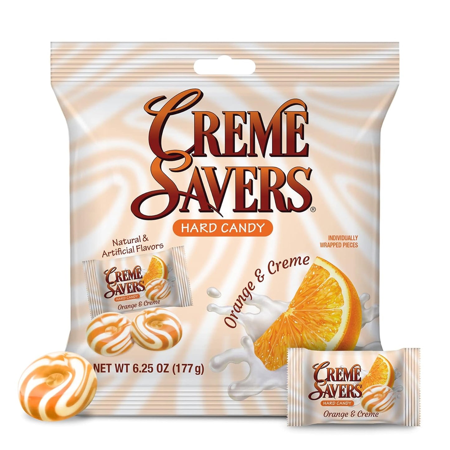 Creme Savers 6.25 oz Hard Candy – Strawberry, Orange, Chocolate-Caramel, Peaches & Raspberries | 1, 3, 12-Pack & 5 Pack Variety