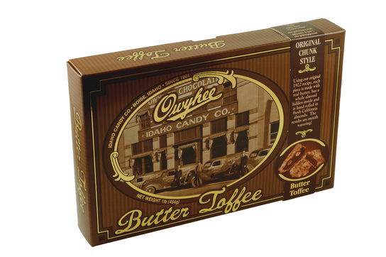 Idaho Candy Owyhee Butter Toffee Chunks – Rich Handcrafted Almond Toffee, 1 & 2 Pounds