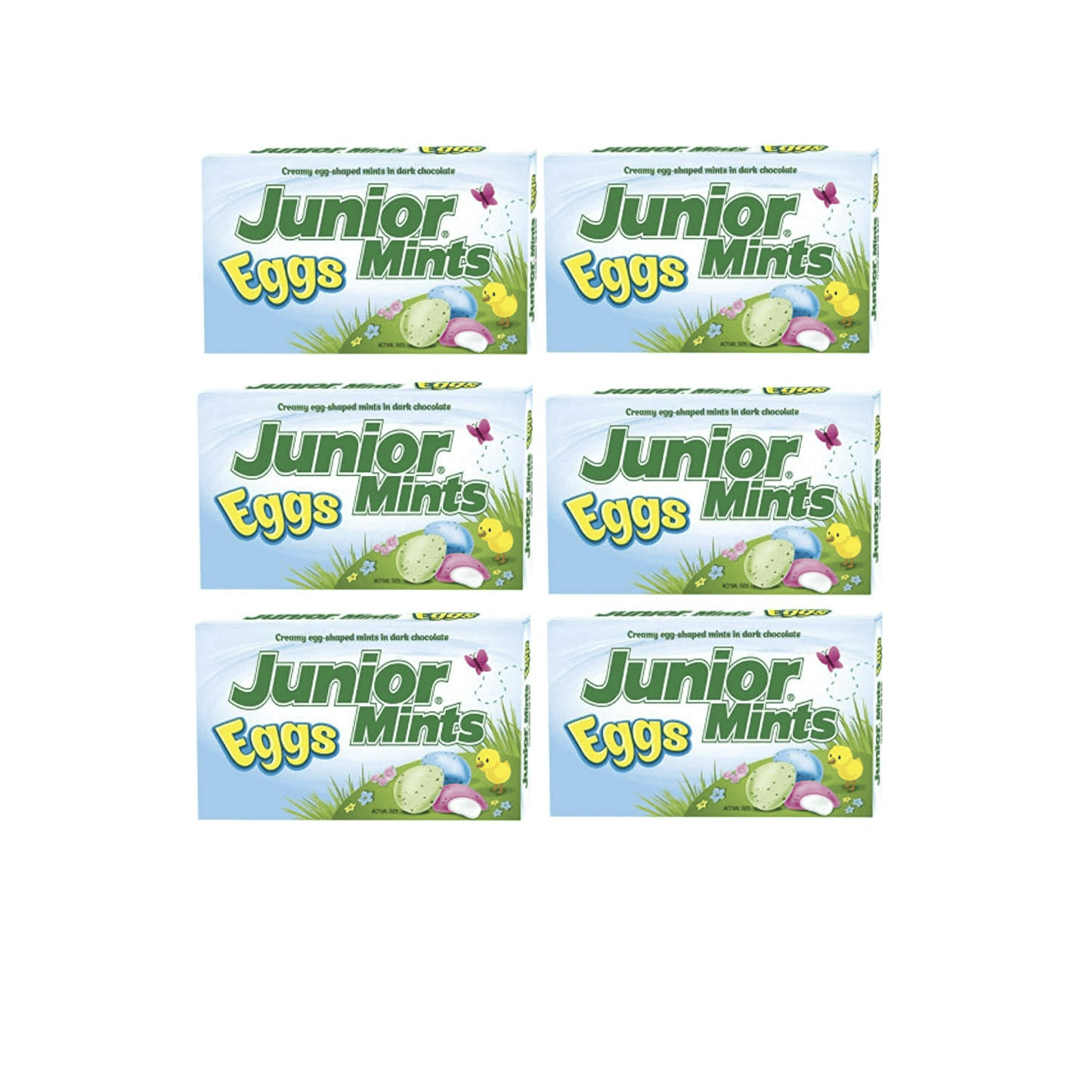Junior Mints Eggs – 3.5 oz Movie Theater Box – Festive Easter Pastel Mint Chocolate Candy (1, 3, 6 Pack)