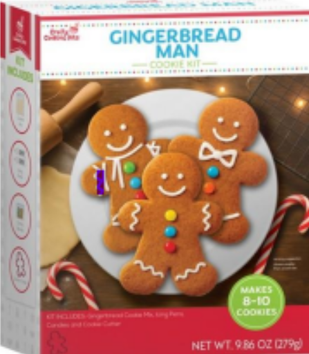 Holiday Gingerbread Man Cookie Baking Kit – Makes 8-10 Cookies – Complete DIY Gingerbread Decorating Kit with Cookie Mix, White Icing Pens, Rainbow Candy Beads & Gingerbread Man Cookie Cutter – Fun Holiday Baking Activity