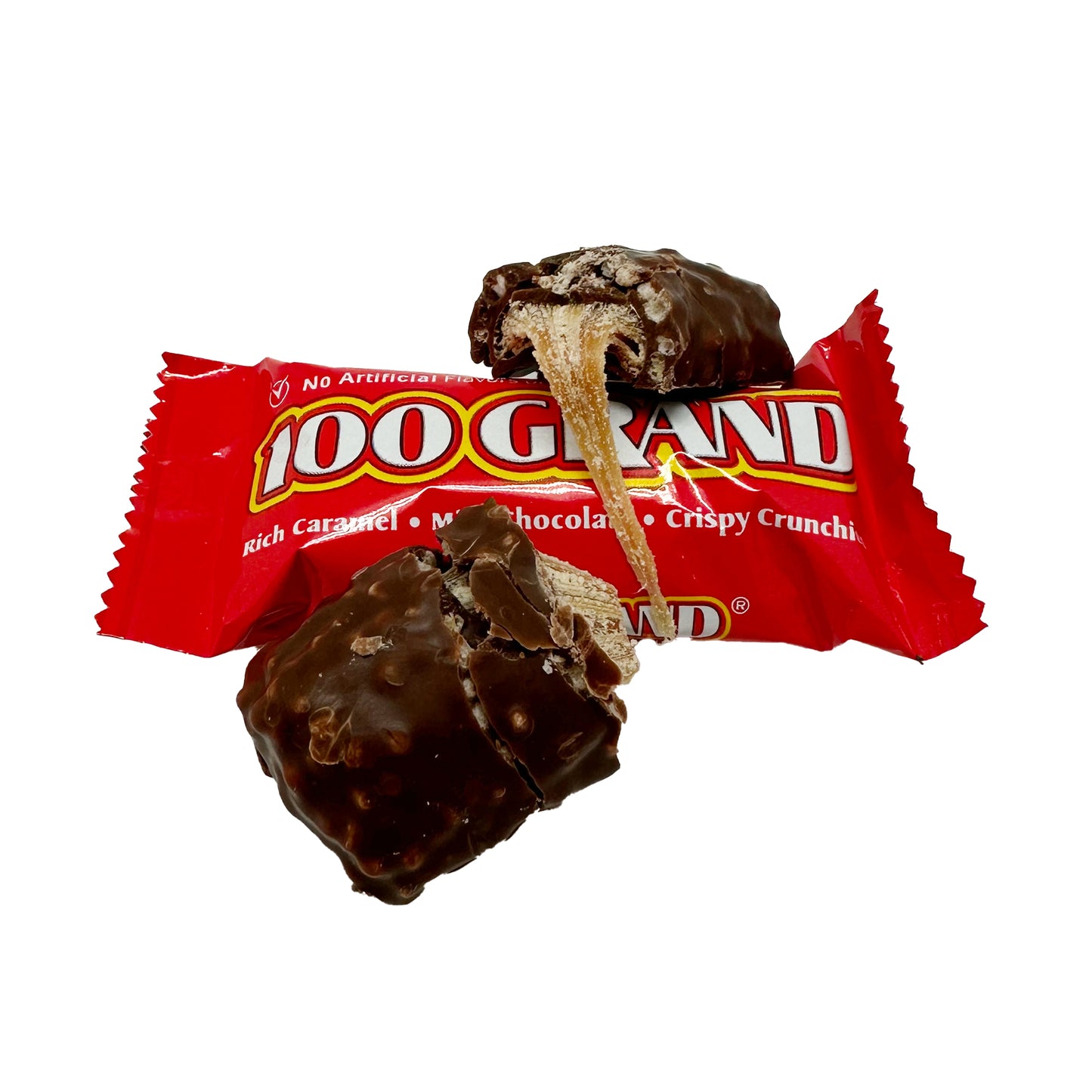 100 Grand Fun Size Candy Bars – Crispy, Chewy, Chocolate-Covered Candy