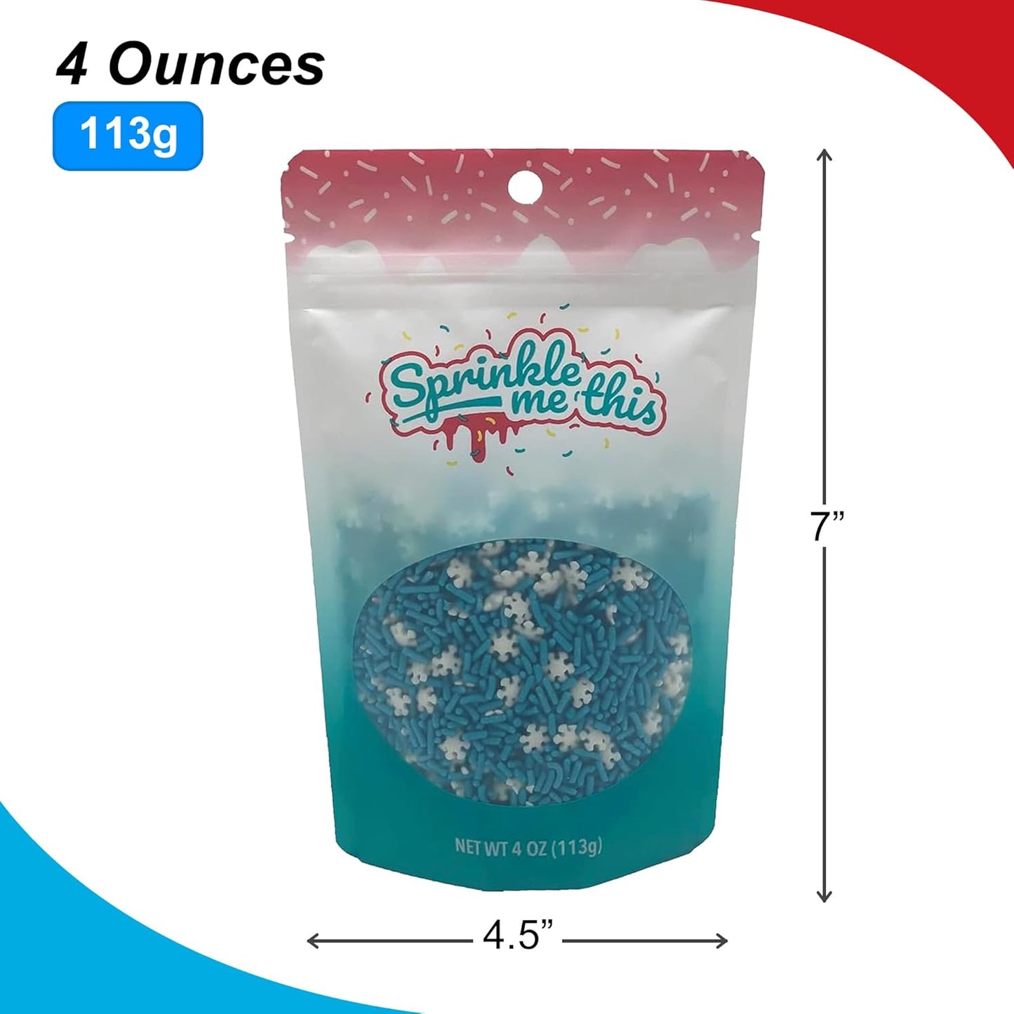 Sprinkle Me This – Christmas Edible Sprinkles Variety Collection – 4 oz – Dessert Toppings for Cookies, Cupcakes & Cakes