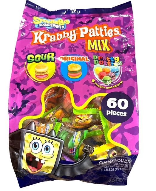 SpongeBob SquarePants Krabby Patties Candy Mix – Sour, Original, & Pretty Patties – 19.05 oz Bag (Approx. 60 Pieces)