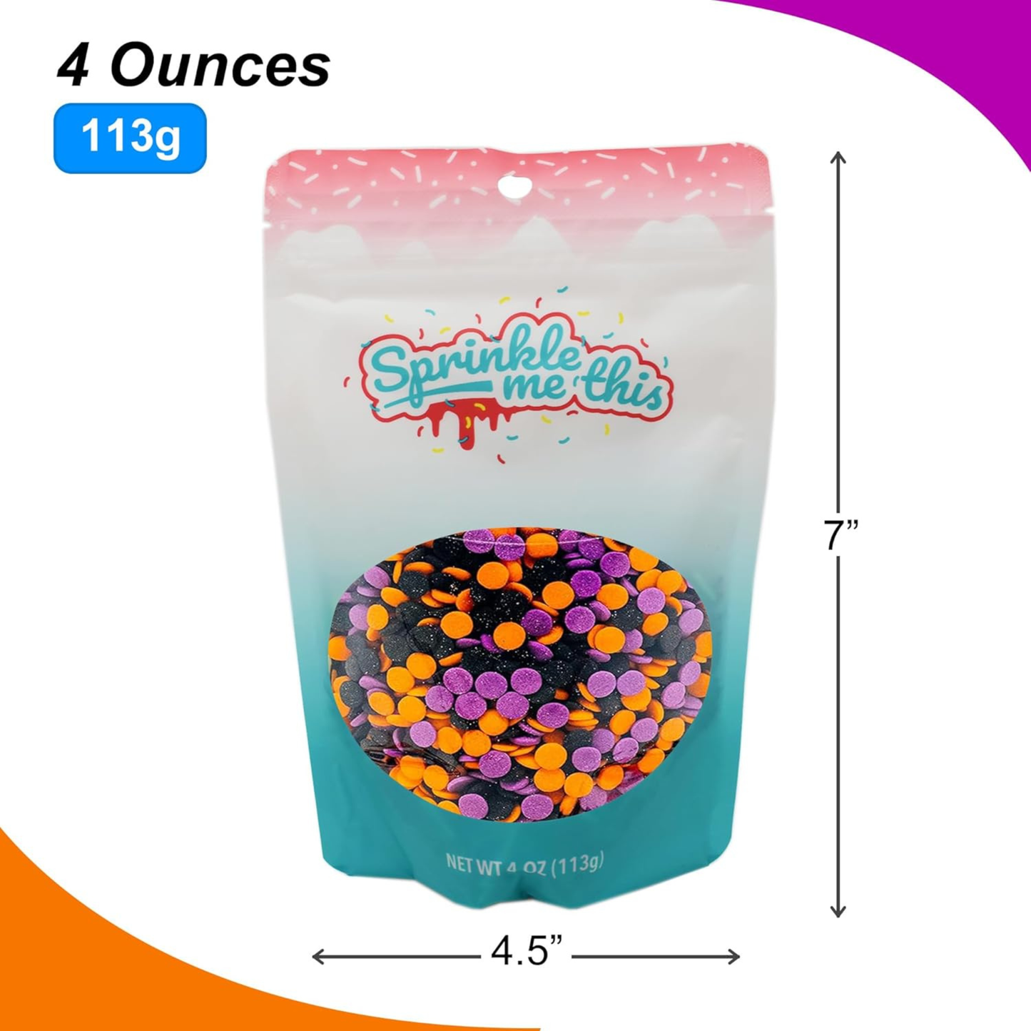 Sprinkle Me This – Halloween Edible Sprinkles Variety Collection – 4 oz – Dessert Toppings for Cookies, Cupcakes & Cakes