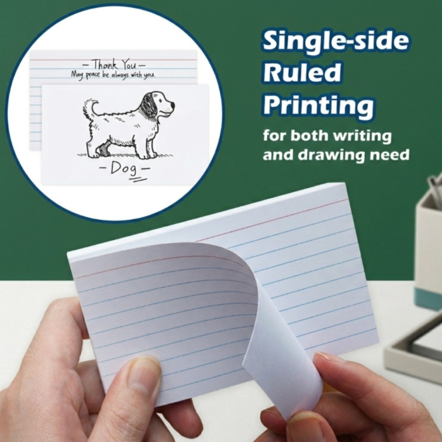 School Supply Boxes | 3x5 White Index Cards (100 ct.) | Available in 5 Pack, 10 Pack, 20 Pack, 50 Pack, & 100 Pack | Lined in Front, Blank in Back