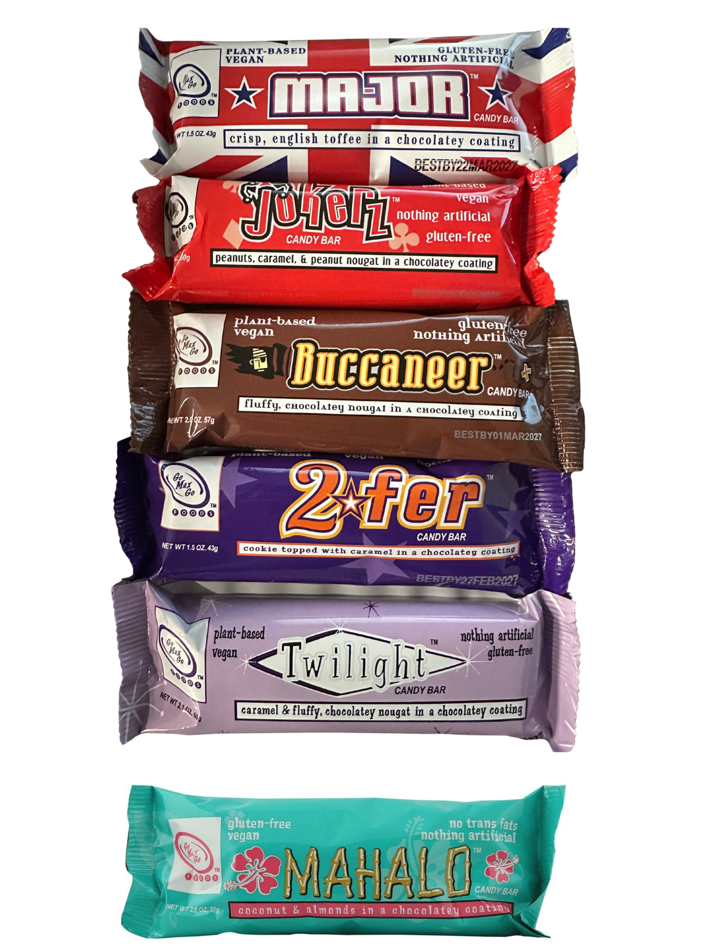 GoMaxGo Vegan Candy Bars – Chocolate Bars (1, 3, 6, 12 Pack) – Dairy-Free, Classic Flavors