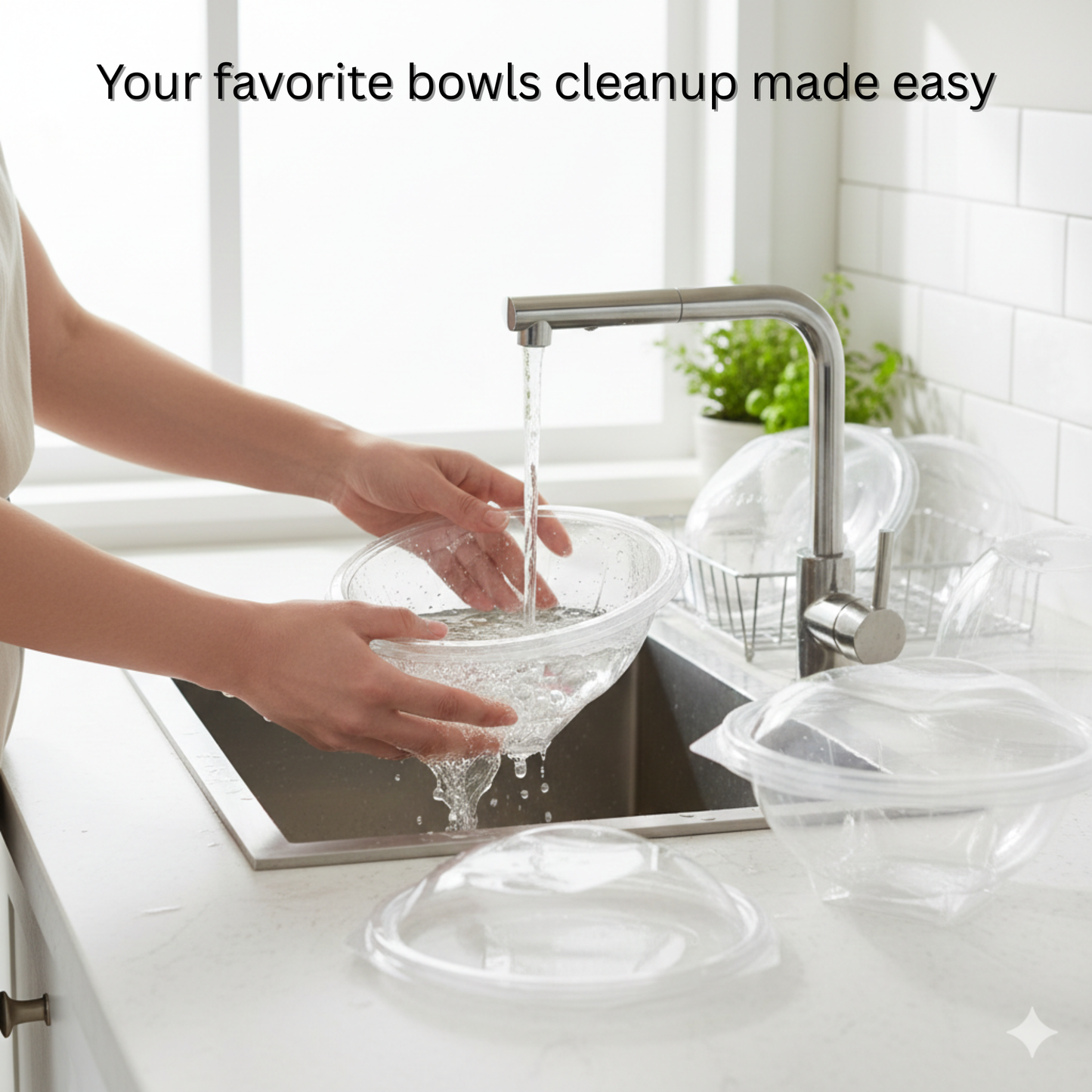Clear Plastic Salad Bowls with Lids (24 Ounces) – Disposable To-Go Containers for Salads, Smoothie Bowls & Power Bowls – Leak-Resistant, Stackable, BPA-Free