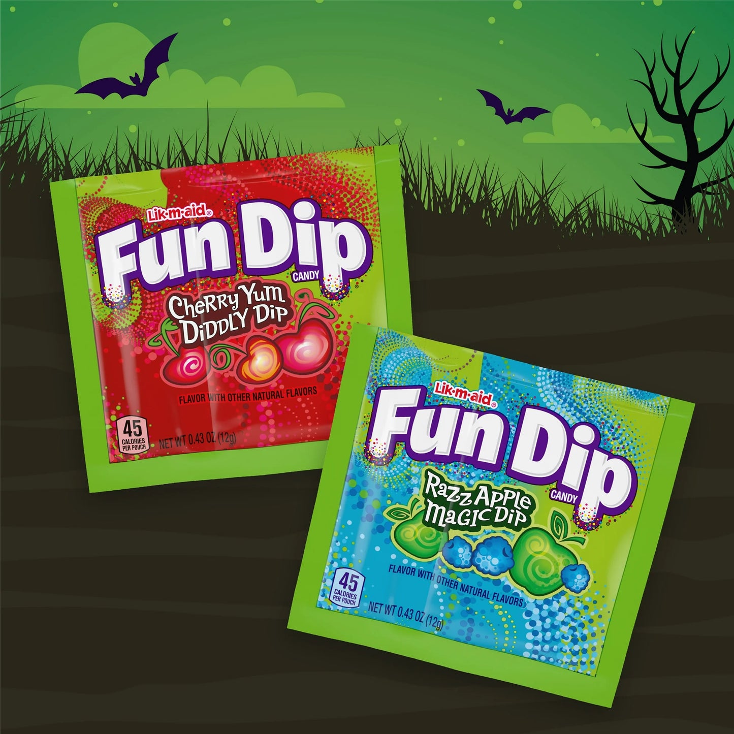 Fun Dip Candy Variety Pack – Razz Apple Magic Dip & Cherry Yum Diddly Dip – 44 Total Pouches