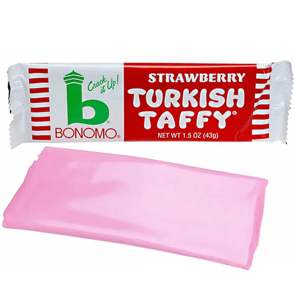 Bonomo Turkish Taffy Bars 1.5 oz – Nostalgic Chewy Candy in Vanilla, Chocolate, Strawberry & Banana, Single, Multi-Pack & 4-Pack Variety