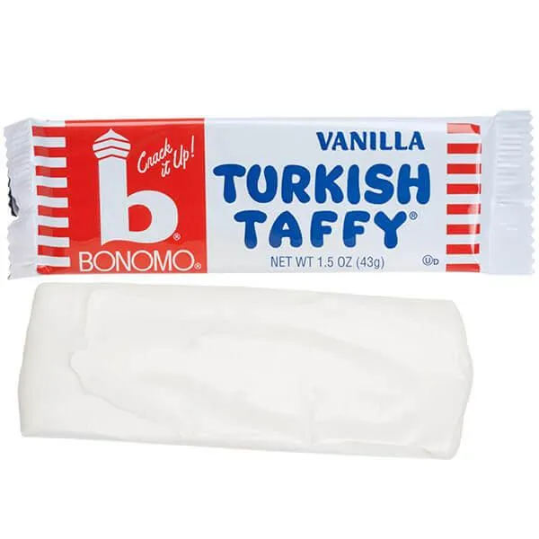 Bonomo Turkish Taffy Bars 1.5 oz – Nostalgic Chewy Candy in Vanilla, Chocolate, Strawberry & Banana, Single, Multi-Pack & 4-Pack Variety