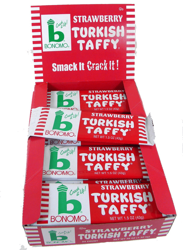 Bonomo Turkish Taffy Bars 1.5 oz – Nostalgic Chewy Candy in Vanilla, Chocolate, Strawberry & Banana, Single, Multi-Pack & 4-Pack Variety