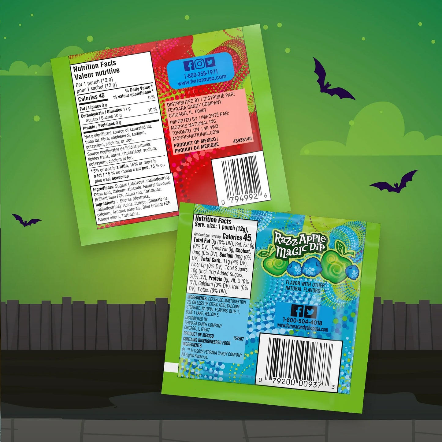 Fun Dip Candy Variety Pack – Razz Apple Magic Dip & Cherry Yum Diddly Dip – 44 Total Pouches