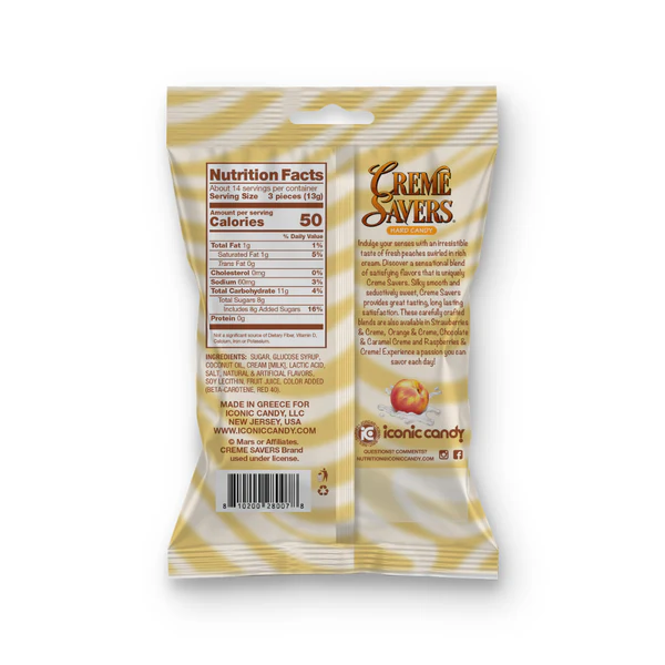 Creme Savers 6.25 oz Hard Candy – Strawberry, Orange, Chocolate-Caramel, Peaches & Raspberries | 1, 3, 12-Pack & 5 Pack Variety