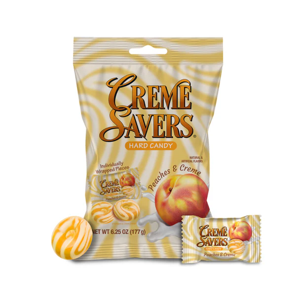 Creme Savers 6.25 oz Hard Candy – Strawberry, Orange, Chocolate-Caramel, Peaches & Raspberries | 1, 3, 12-Pack & 5 Pack Variety