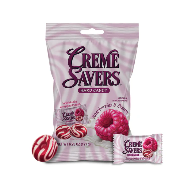 Creme Savers 6.25 oz Hard Candy – Strawberry, Orange, Chocolate-Caramel, Peaches & Raspberries | 1, 3, 12-Pack & 5 Pack Variety