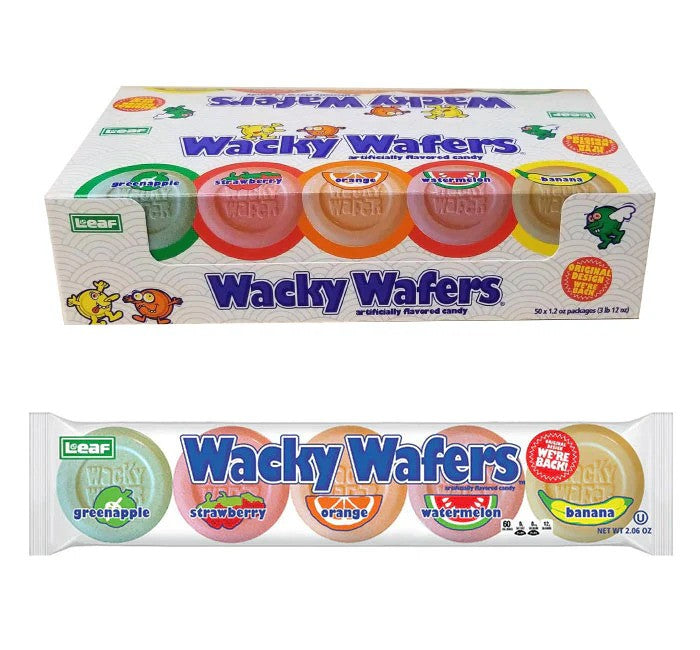 Wacky Wafers Candy 1.2 oz Bags | Colorful Fruity Candy Wafers | 1, 3, 12 & 24 Pack Options