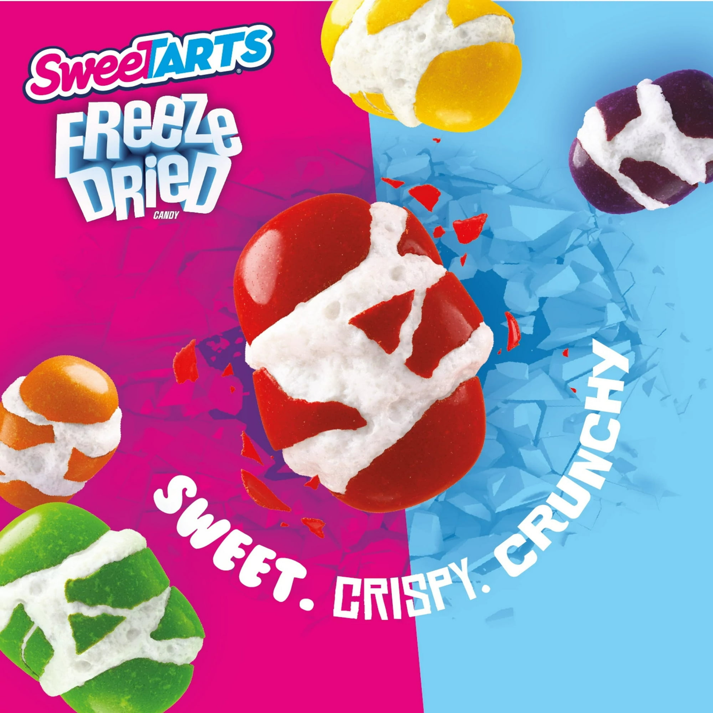 SweeTARTS Freeze Dried Candy 4 oz – Crunchy Sweet & Tart Snack, 1, 3 & 12 Pack