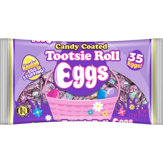 Candy Coated Tootsie Roll Eggs 7.5 oz – Individually Wrapped Easter Candy