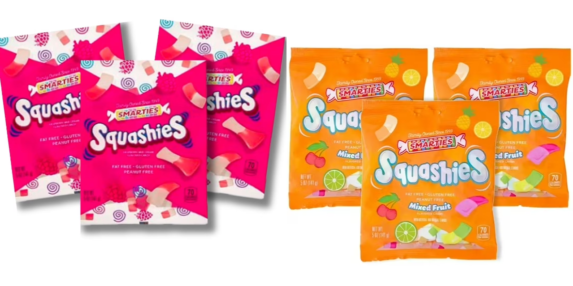 Smarties Squashies – Soft & Chewy Foam Gummies – Available in Multiple Flavors – 1 Pack or 12 Pack Case